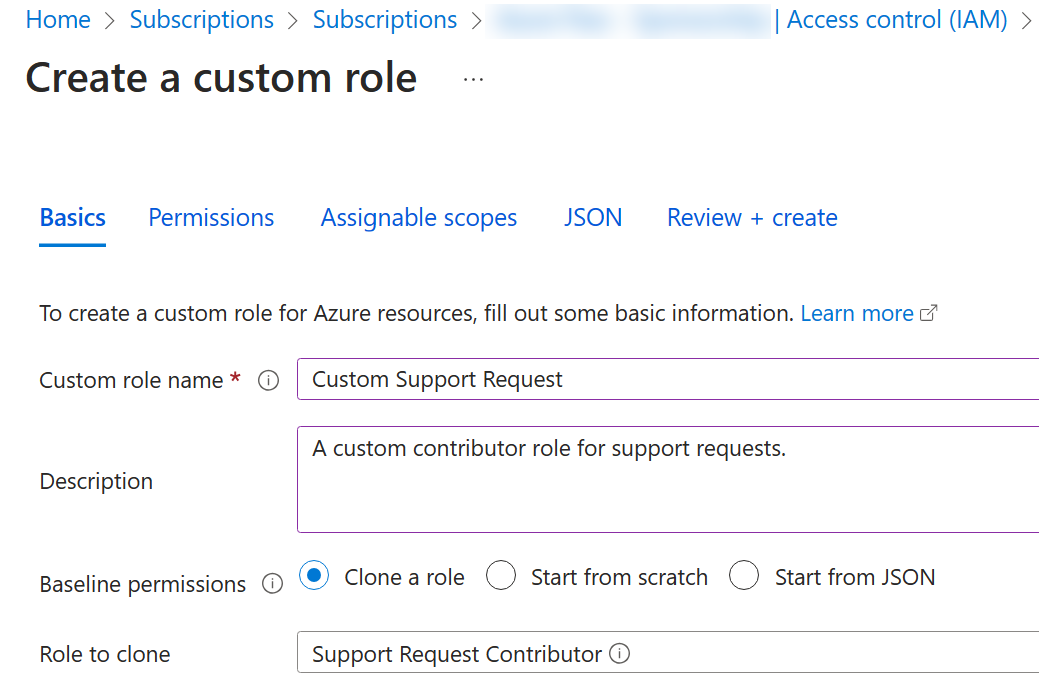 Custom RBAC role creation in the Azure Administration Lab Platform project